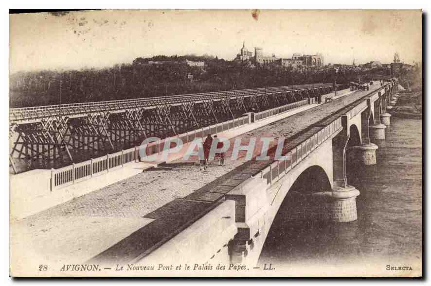 CPA Avignon Le Nouveau Pont et le Palais des Papes