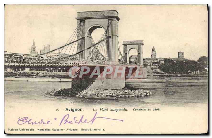 CPA Avignon Le Pont Suspendu Construit en 1809
