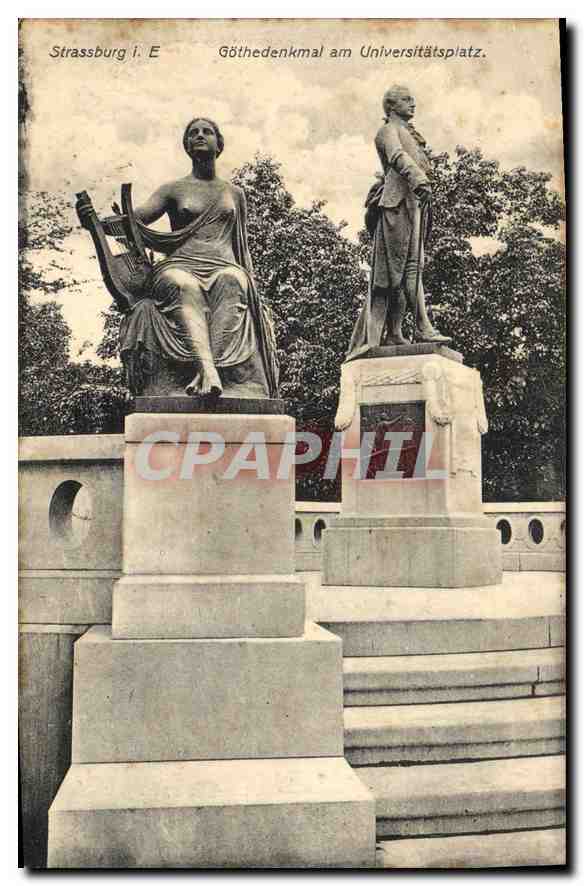CPA Strassburg Gothedenkmal am Universitatsplatz