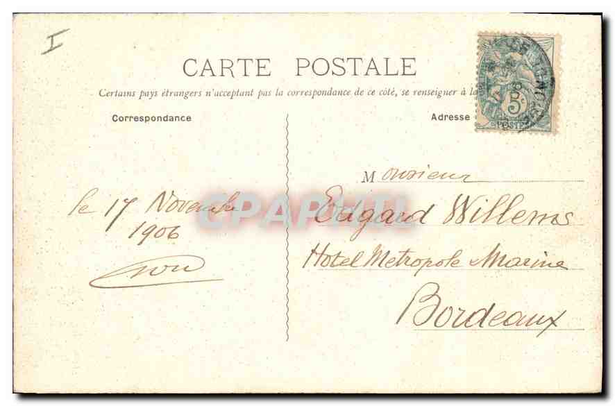 CPA Bordeaux Le Jardin Public le Riviere — Verso