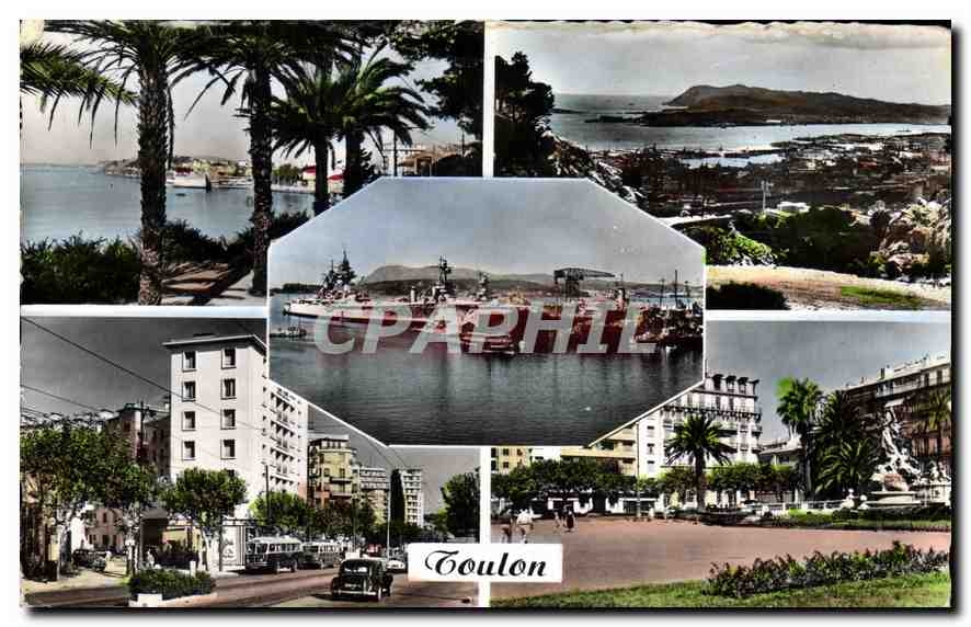 CPA Toulon Le Mourillon La Rade Avenue Clemenceau Place de la Liberte