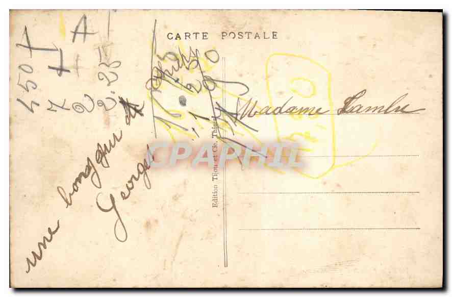 CPA Thiers (P de D) Chemin des Usines et la Margeride — Rückseite