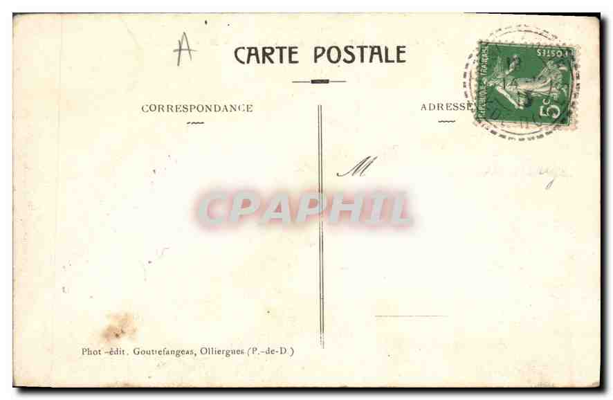 CPA Auvergne Thiers Route de Lyon dans les Gorges de la Durolle — Rückseite