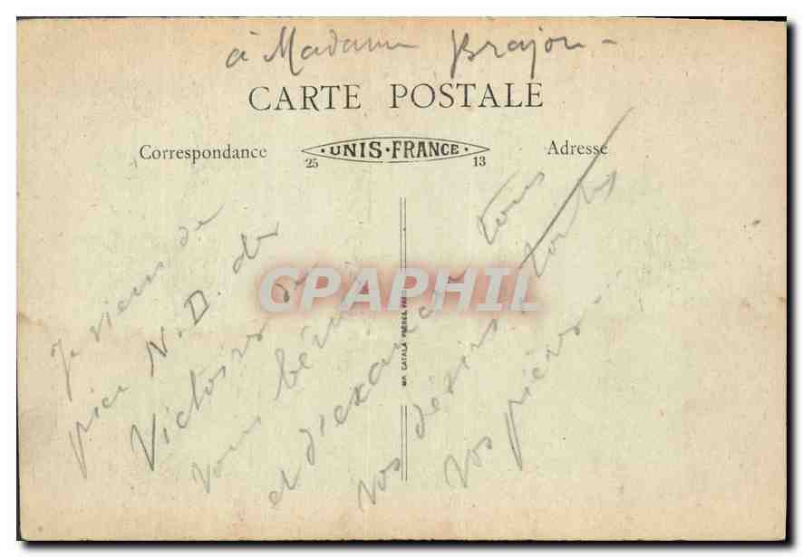 CPA Notre Dame des Victoires de Paris — Verso