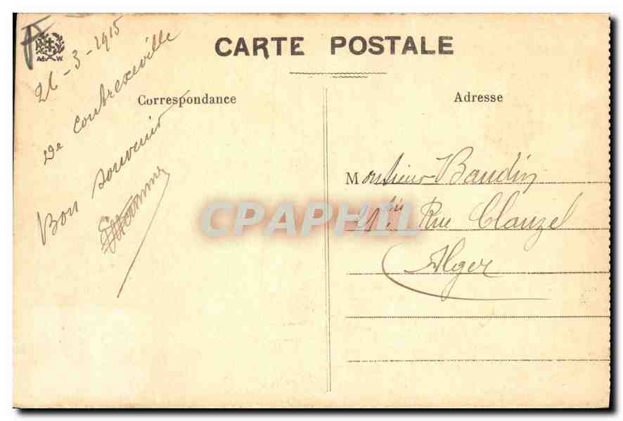 CPA Contrexeville (Vosques) Le Casino — Rückseite