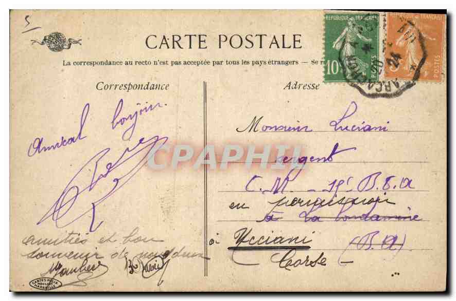 CPA Bordeaux Les Colonnes Rostrales — Verso