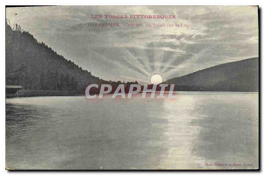CPA les Vosges Pittoresques Gerardmer Coucher du Soleil sur le Lac
