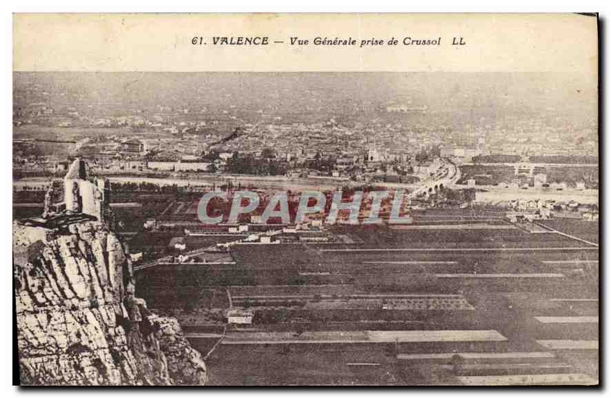 CPA Valence Vue generale prise de Crussol
