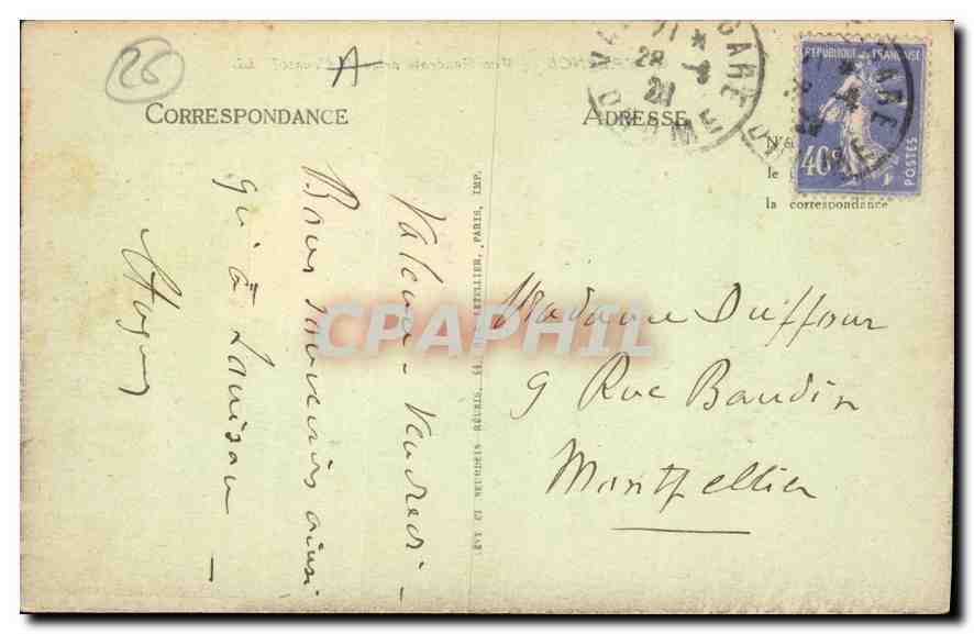 CPA Valence Vue generale prise de Crussol — Rückseite