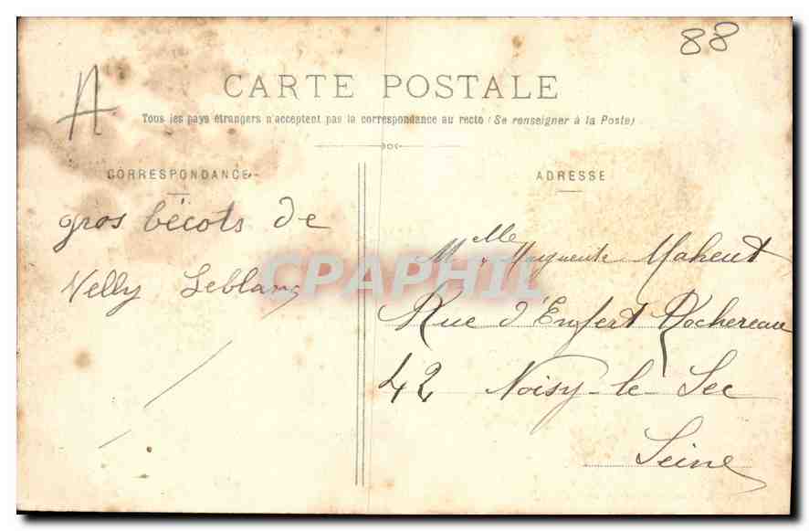 CPA Contrexeville (Vosges) Le casino — Rückseite