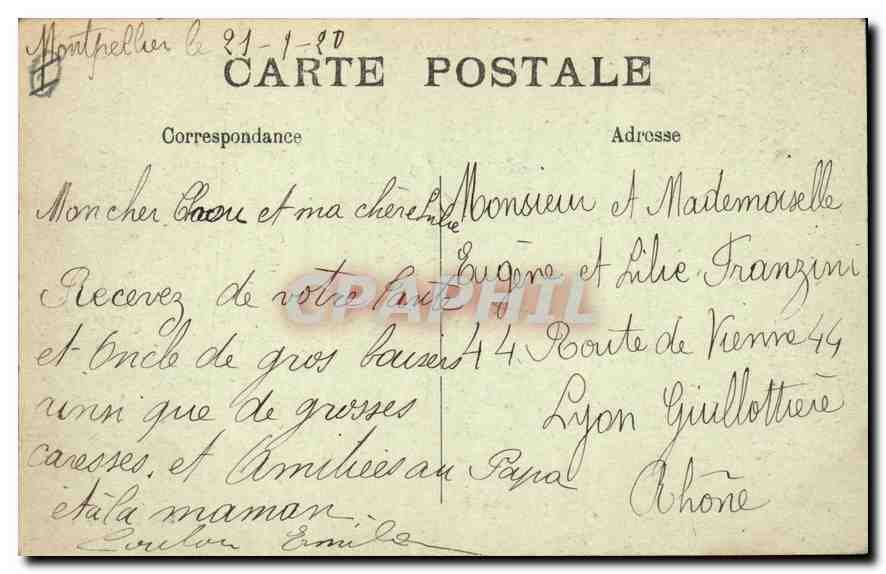 CPA Montpellier Arc de Triomphe et Eglise St Anne — Rückseite