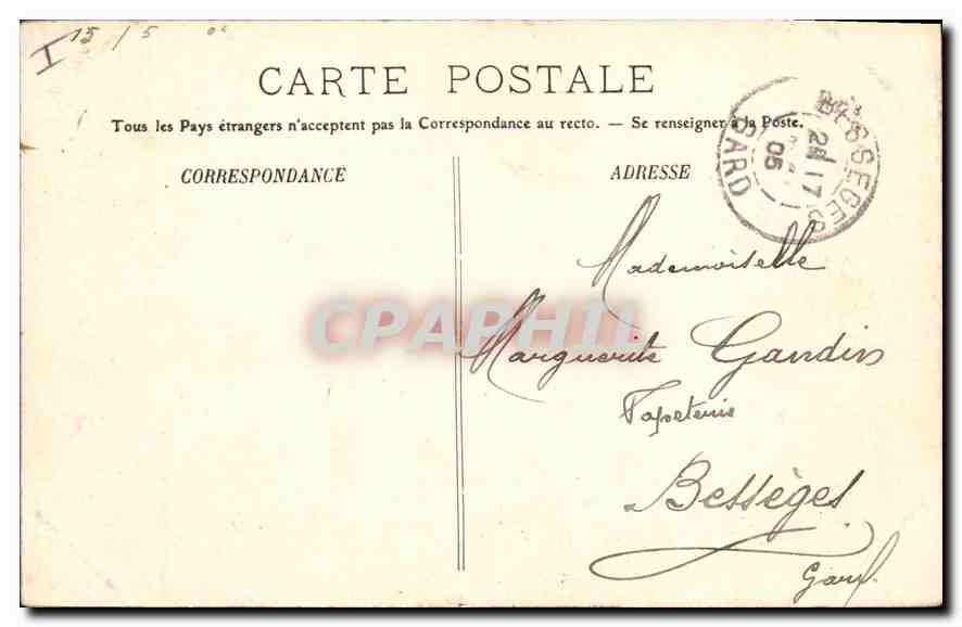 CPA Nantes Le Jardin des Plantes le Lac — Verso