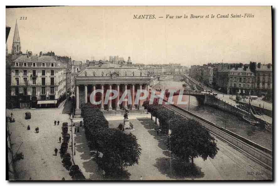 CPA Nantes Vue sur la Bourse et le Canal Saint Felix