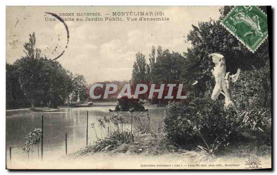 Montélimar (10) — Jardin Public — vue d'ensemble — Collections artistiques « Lux », Lang fils, phot.-édit., Montélimar