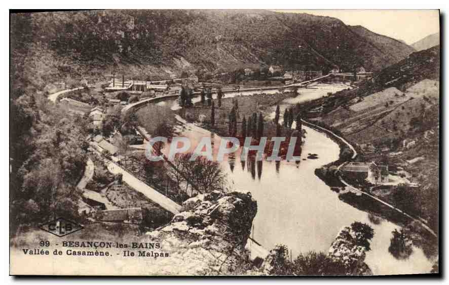 Vallée de Casamène - Île Malpas — BESANÇON-les-BAINS, n°99, éditeur C.L.B.