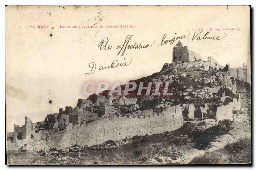CPA Valence Les Ruines du Chateau de Crussol (Ardeche)