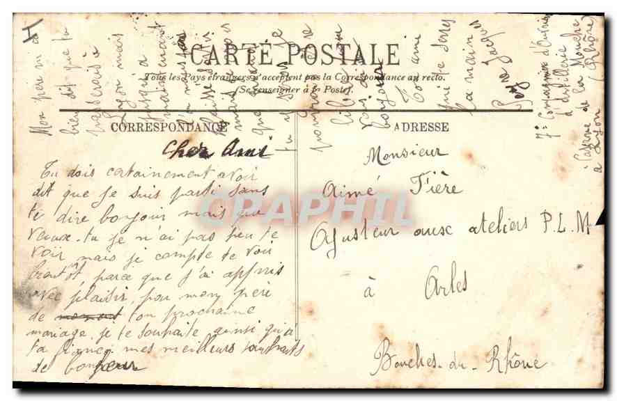 CPA Lyon La Place Carnot — Verso