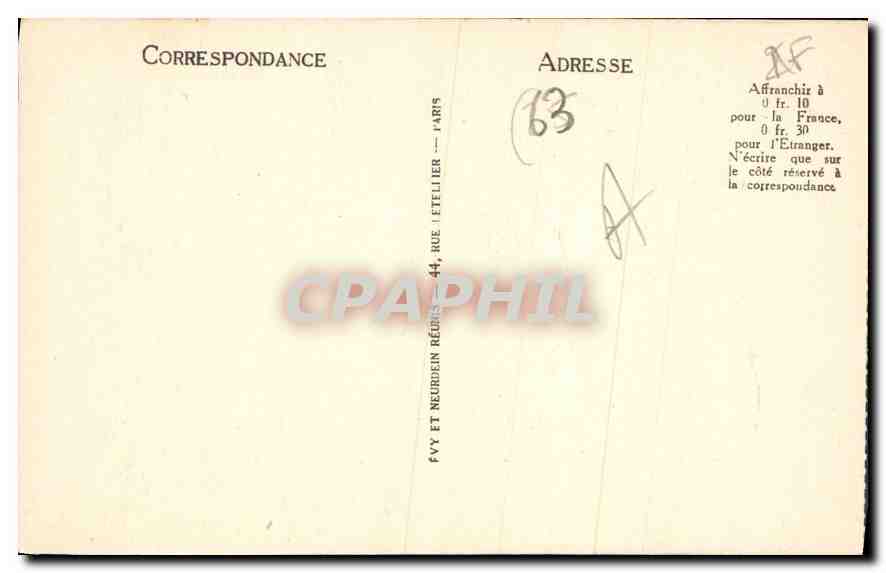 CPA Montferrand Fontaine de la Rodade — Verso