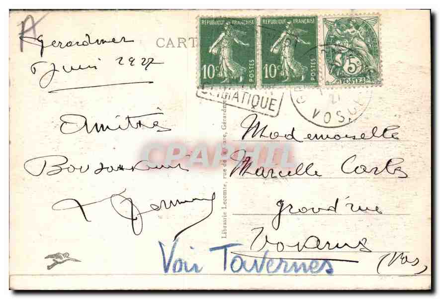 CPA Gerardmer Un Coin du Lac Les Hirondelles — Rückseite