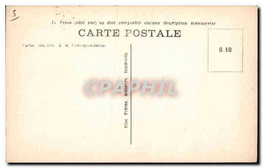 CPA Bordeaux Le Grand Theatre — Verso