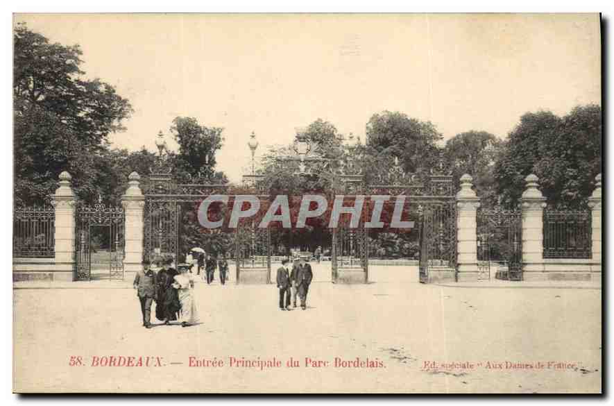CPA Bordeaux Entree Principale du Parc Bordelais
