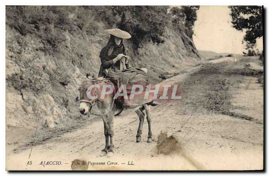CPA Ajaccio Type de Paysanne Corse Folklore