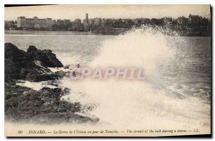 Dinard — La Grève de l'Écluse un jour de Tempête — L.L.