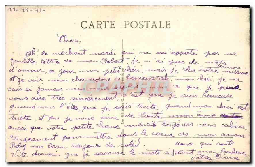 CPA Sites Pittoresques de France Conte Montagne du Doubs Foret de Sapins — Rückseite