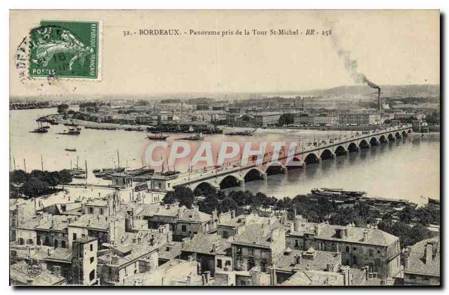 Bordeaux - Panorama pris de la Tour St-Michel - BR - 258