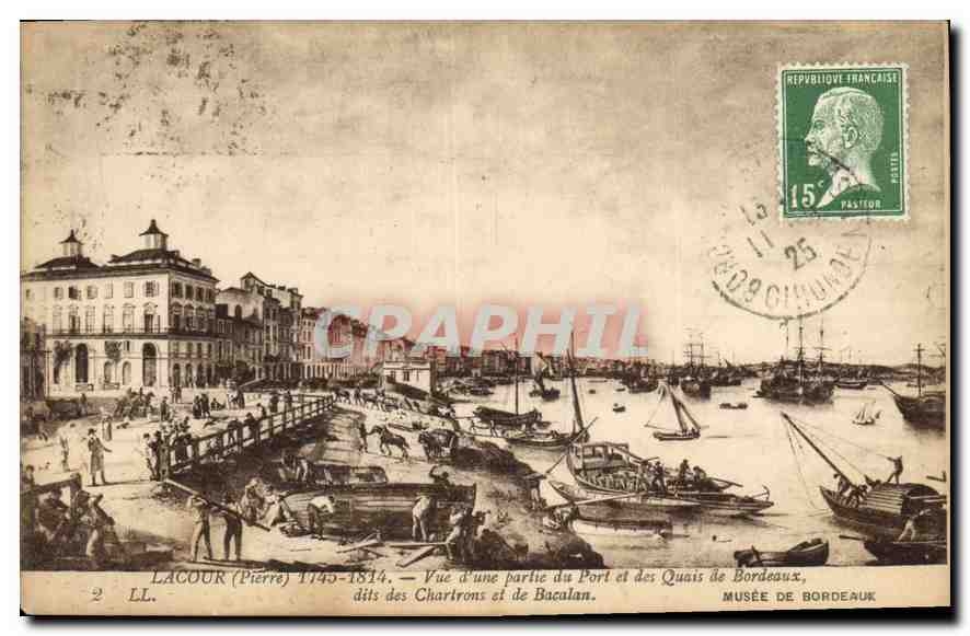Vue d'une partie du Port et des Quais de Bordeaux, dits des Chartrons et de Bacalan — Lacour (Pierre) 1745-1814 — Musée de Bordeaux