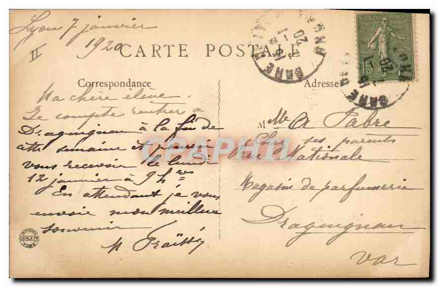CPA Lyon Faculte de Droit et des Lettres — Verso