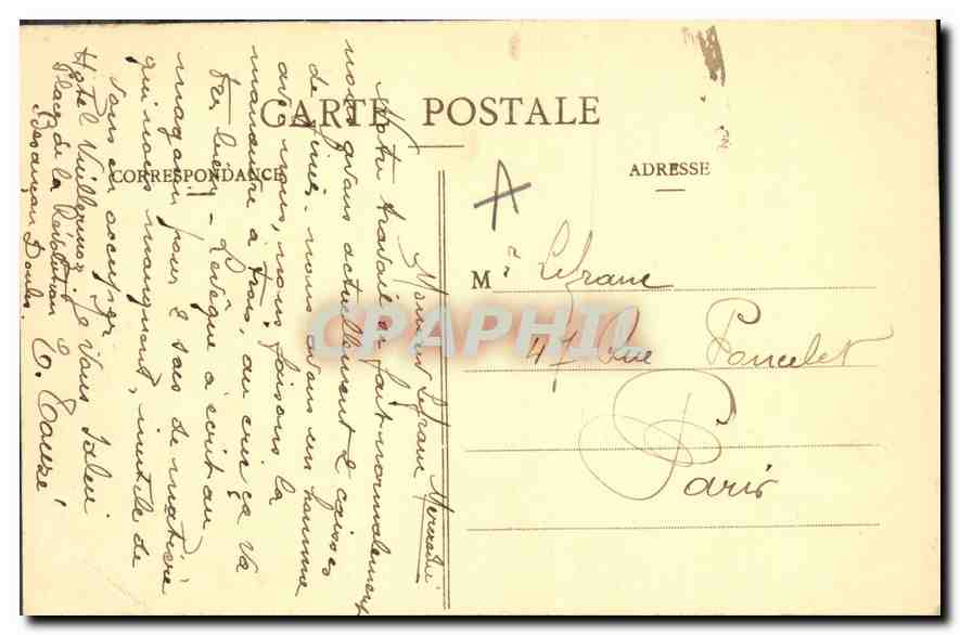 CPA Besancon les Bains Le Doubs a Port Bouvot — Rückseite