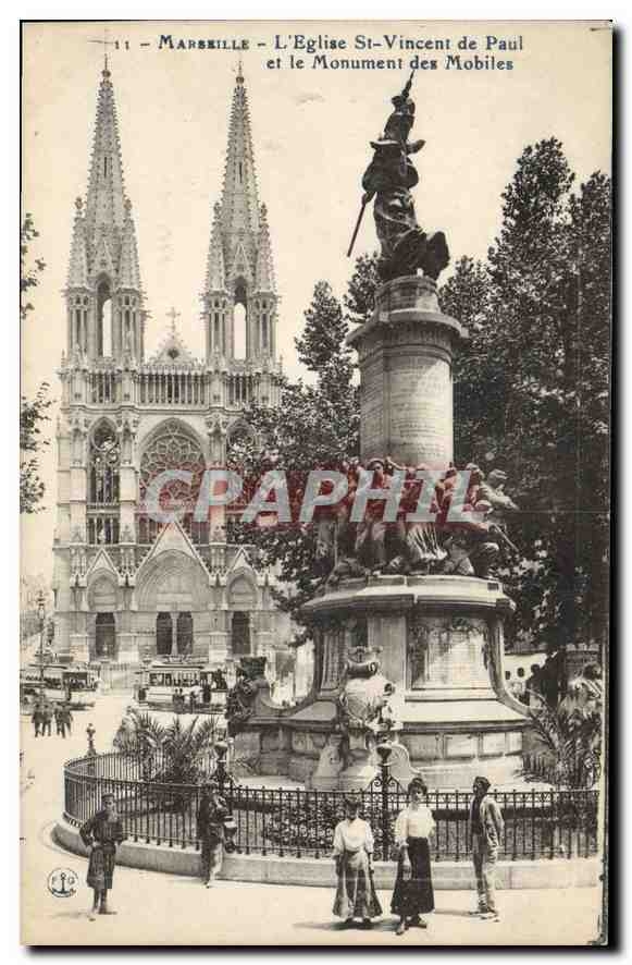 Marseille - L'Église St-Vincent de Paul et le Monument des Mobiles