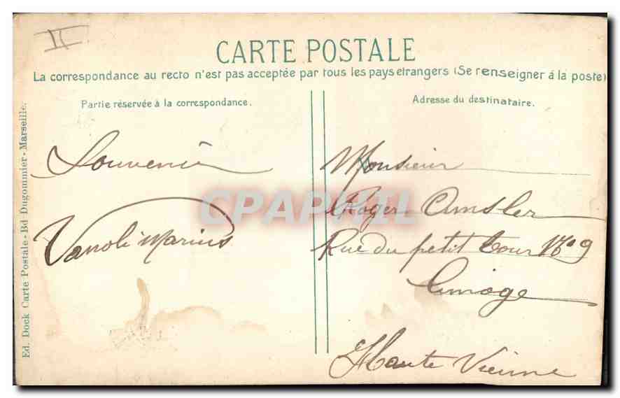 CPA Marseille Eglise St Vincent de Paul (Les Reformes) — Rückseite