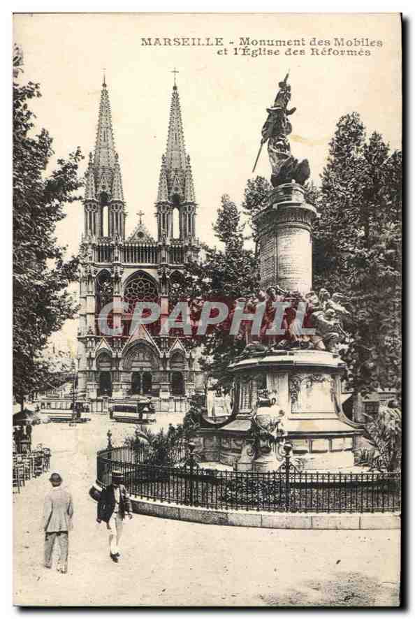 CPA Marseille Monument des Mobiles et l'Eglise des Reformes