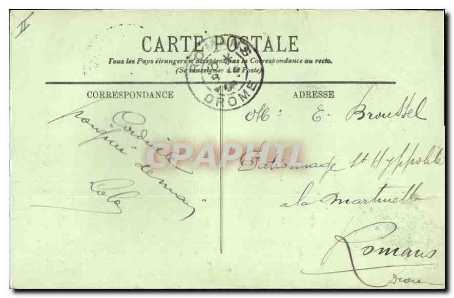 CPA Marseille L'Eglise des Reformes — Rückseite