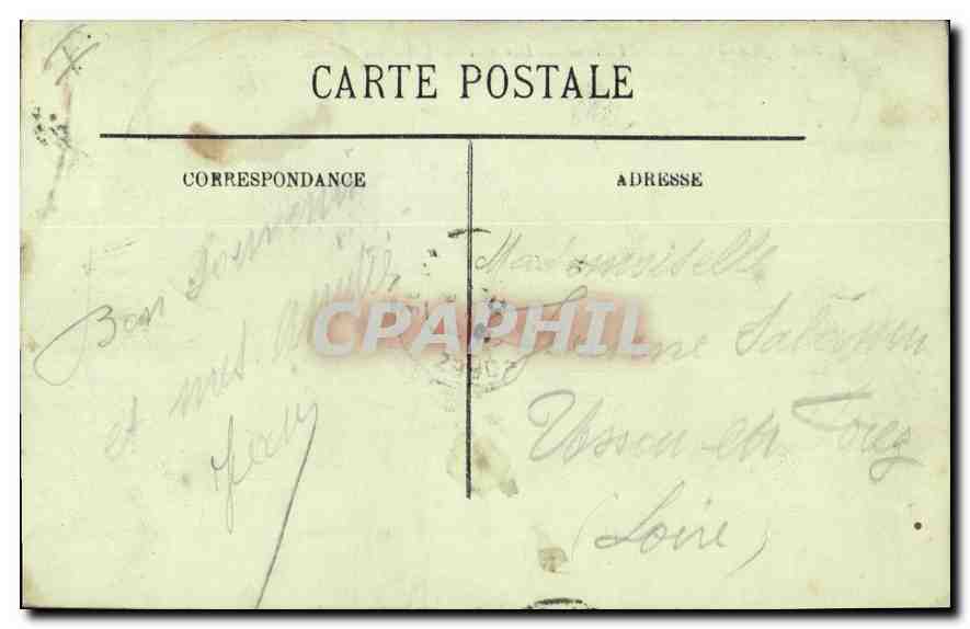 CPA Marseille Fontaine des Danaides Eglise des Reformes — Verso