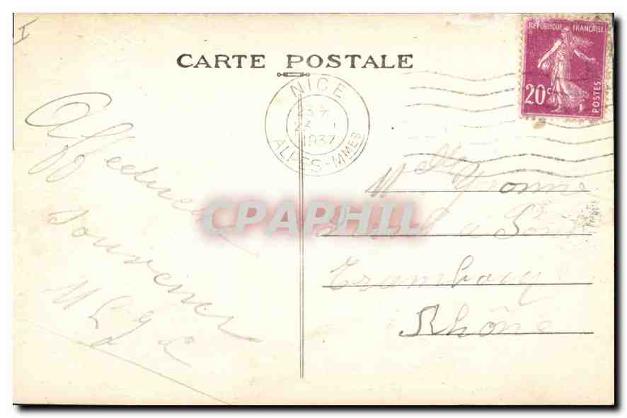 CPA Marseille L'Eglise des Reformes — Back