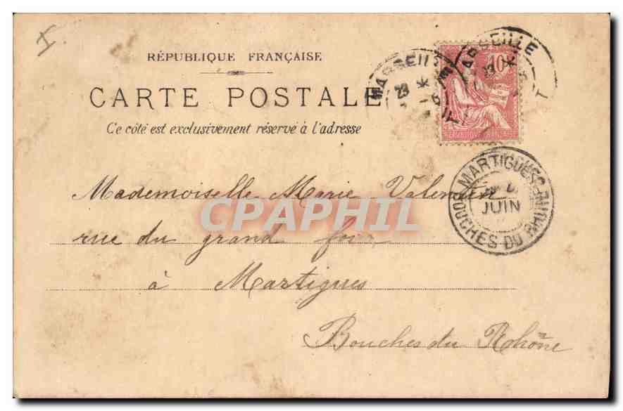 CPA Marseille Eglise St Vincent de Paul — Verso