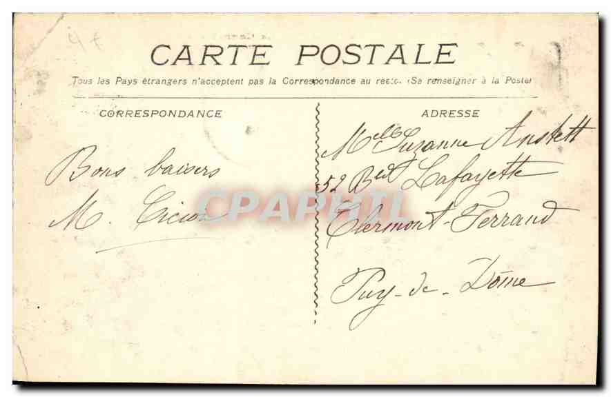 CPA Marseille La Cannebiere — Verso