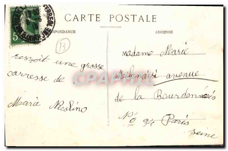 CPA Marseille Premieres Communiantes a N D de la Garde — Rückseite
