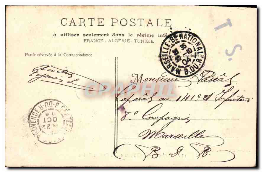 Tarascon - Ansicht des Schlosses von der Seite des Rhônes — Phototyp. E. Lacour — Marseille, Nr. 159 — Rückseite