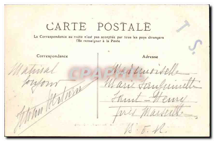 Tarascon — Le Château du Roi René — éditeur non visible — Verso