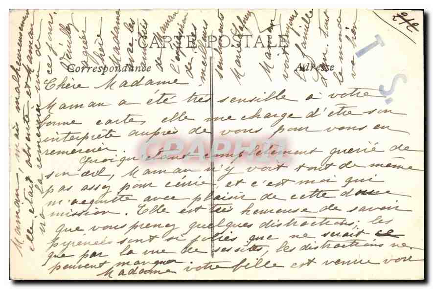CPA Tarascon Le Chateau — Verso