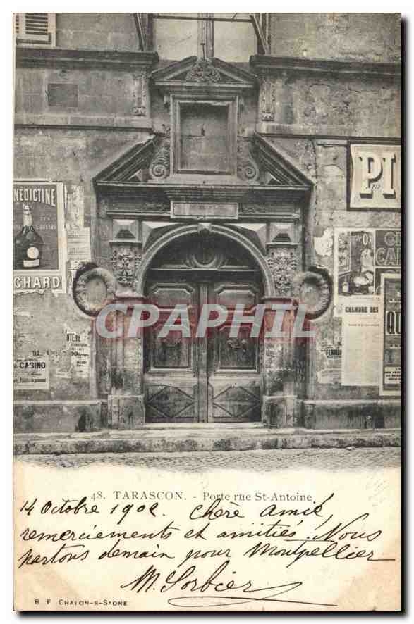 Tarascon — Porte rue St-Antoine — éditeur B. F. Châlon-sur-Saône, n°48