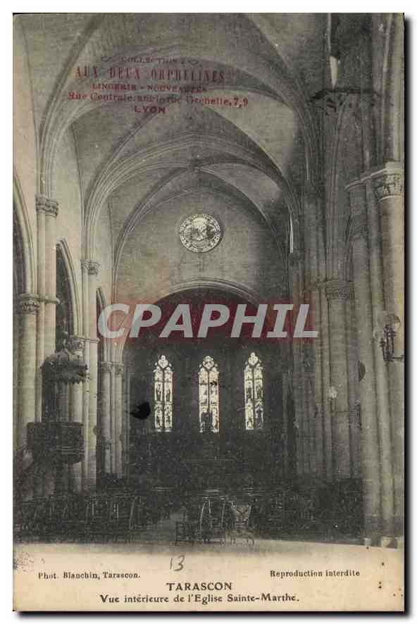 Tarascon — Vue intérieure de l'Église Sainte-Marthe — Phot. Blanchin, Tarascon
