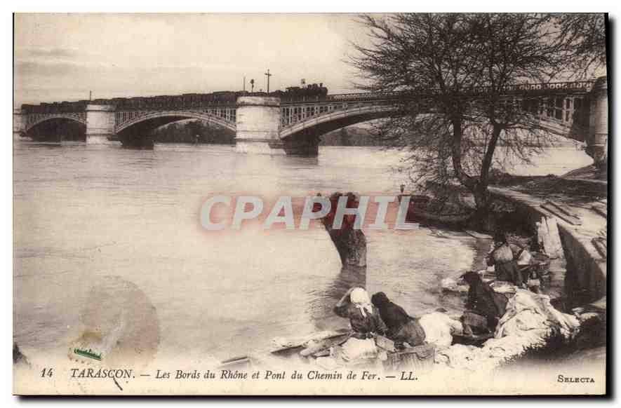 Tarascon — Les Bords du Rhône et Pont du Chemin de Fer — Selecta, n°14