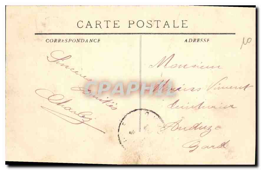 CPA Tarascon Le Chateau — Verso