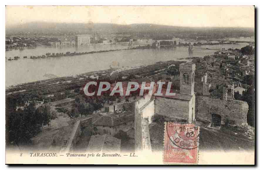 Tarascon — Panorama pris de Beaucaire — L.L.