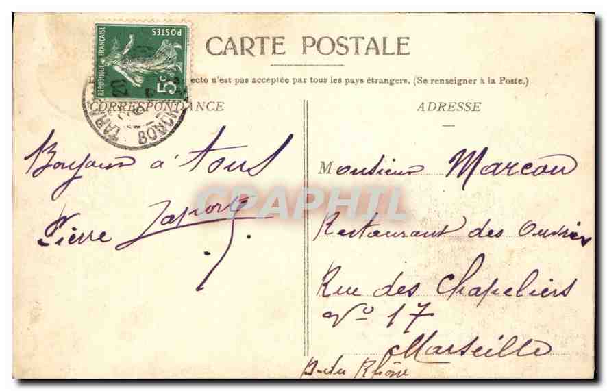 CPA Tarascon (B du R) Chateau dit du Roi Rene — Verso